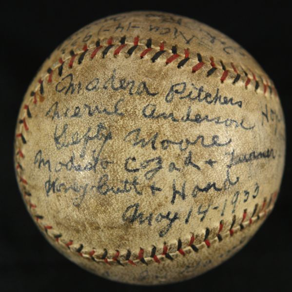 1933 (May 14) Madera Westport Minor League/College/Barnstorming Game Used Wilson Baseball (MEARS LOA)