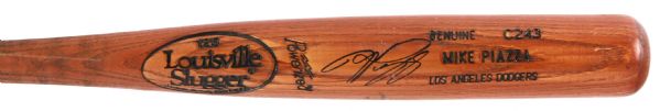 1993-97 Mike Piazza Los Angeles Dodgers Signed Louisville Slugger Professional Model Game Used Bat (MEARS LOA/JSA)