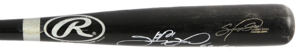 1999 Sammy Sosa Chicago Cubs Signed Rawlings Adirondack Professional Model Game Used Bat (MEARS LOA/JSA)