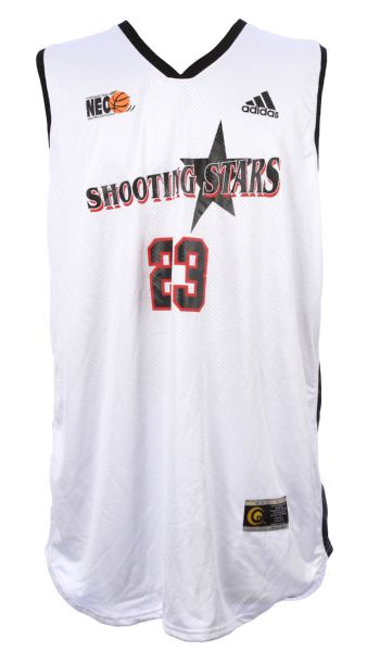 2000-02 circa LeBron James Northeast Ohio Shooting Stars Game Worn AAU Uniform (MEARS LOA)