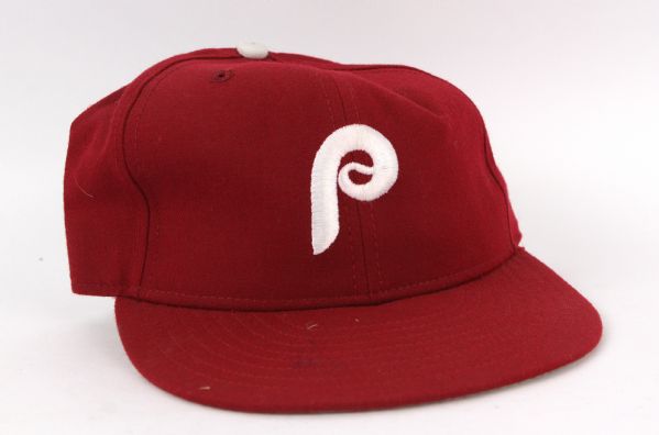 1989-93 Larry Bowa Philadelphia Phillies Game Worn Cap (MEARS LOA)