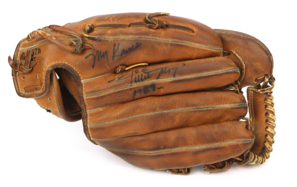 Gant De Baseball Vintage MacGregor 671B Willie Mays - Vert, Signé, RHT, Origine Japon