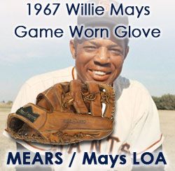 1967 circa Willie Mays San Francisco Giants MacGregor Autographed Game Worn Glove (Mays LOA / MEARS / JSA)