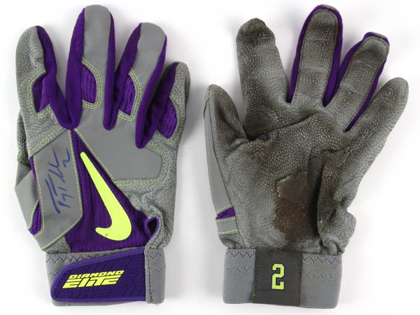 2010s circa Troy Tulowitzki Colorado Rockies Signed Game Worn Batting Gloves (MEARS LOA/JSA)