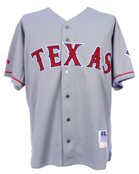 1999 Rafael Palemeiro Texas Rangers Signed Game Worn Road Jersey (MEARS LOA/JSA)