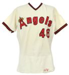 1977 Wayne Simpson California Angels Game Worn Home Jersey (MEARS LOA)