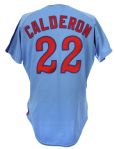 1991 Ivan Calderon Montreal Expos Game Worn Road Jersey (MEARS LOA)