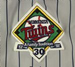 1991 Larry Casian Minnesota Twins Game Worn Road Jersey (MEARS LOA)