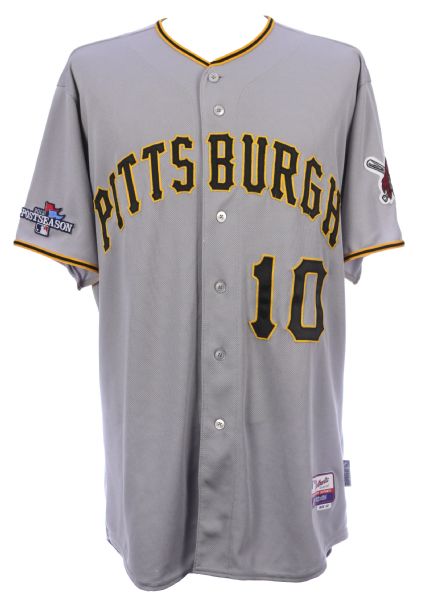 2013 (September 28) Jordy Mercer Pittsburgh Pirates Game Worn Road Jersey w/ 2013 Postseason (MEARS LOA/MLB Hologram)