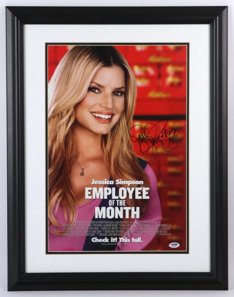 2006 Jessica Simpson Employee of the Month Signed Matted / Framed 21”x28” Full Color Poster