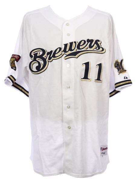2001 Richie Sexson Milwaukee Brewers Signed Game Worn Home Jersey w/ Home to Heroes Patch (MEARS LOA)
