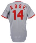 1978, 1984-86 Possible Gift / Prototype Pete Rose Cincinnati Reds Signed Mizuno Road Uniform (MEARS LOA/JSA)