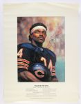 1987 circa Walter Payton Chicago Bears 18x24 Promotinal Chicagoland Northwest Indiana Dodge Dealers Poster by Artist Michael Edsey (JSA)