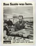 1969 EXTREMELY RARE "Ron Santo Was Here" Chicago Cubs  Montgomery Wards Glossy B&W Poster