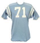 1960s circa #71 Game Worn Baby Blue Spanjan Football Jersey (MEARS LOA)
