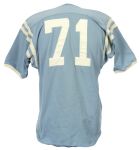 1960's circa #71 Game Worn Baby Blue Spanjan Football Jersey (MEARS LOA)