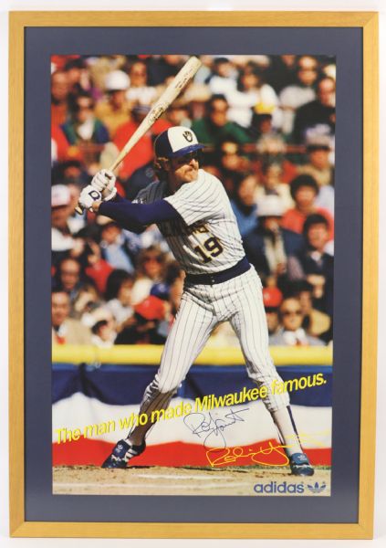 1983 Robin Yount Milwaukee Brewers 24x36 Framed Adidas Promotional Poster (MEARS LOA)