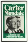 1980 Jimmy Carter Walter Mondale Re-Elect Poster Framed 14" x 22"