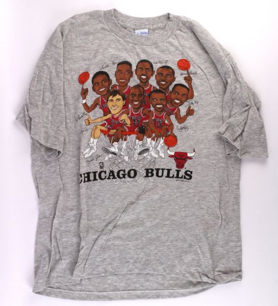 1989-92 Michael Jordan Scottie Pippen & More Vintage Chicago Bulls Caricature T Shirt