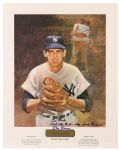 1956 Don Larsen New York Yankees Signed 16" x 20" "Perfect Series Game" Lithograph (JSA)