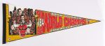 1991-92 Chicago Bulls Back to Back World Champs 29" Full Size Caricature Pennant w/ Michael Jordan, Phil Jackson & More - Lot of 11
