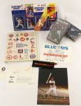 1980s-90s Baseball Memorabilia Collection - Lot of 10 w/ Hank Aaron Photo, MIB Nolan Ryan Starting Lineups & More 