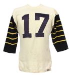 1960s circa Game Worn #17 White Durene Football Jersey (MEARS LOA)