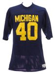1976-82 Michigan Wolverines #40 Medalist Sand Knit Jersey (MEARS LOA)