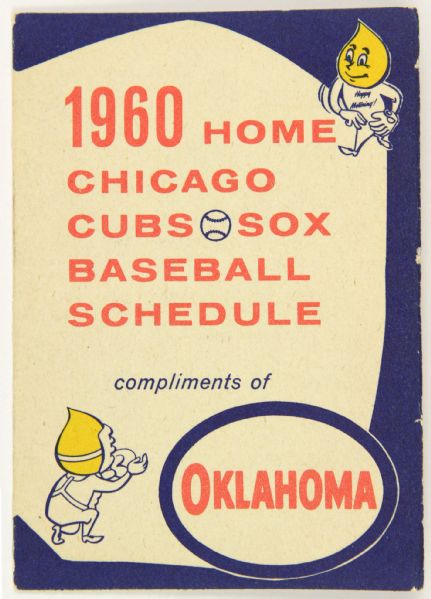 1960 Chicago Cubs Chicago White Sox Home Pocket Schedule