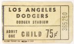 1960s Los Angeles Dodgers Dodgers Stadium Child Rain Check