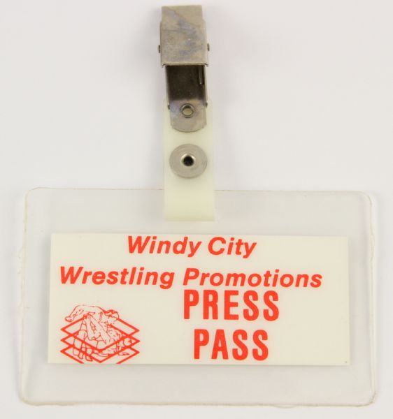 1980s Windy City Wrestling Promotions Press Pass