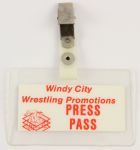 1980s Windy City Wrestling Promotions Press Pass