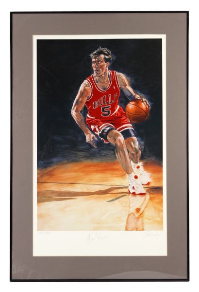 1987-94 John Paxson 18"x30" Artwork Signed (222/500)