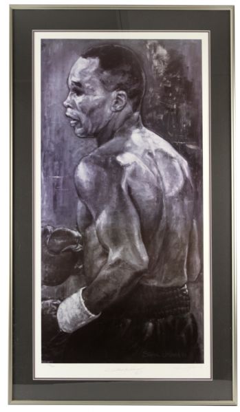 1993 Sugar Ray Leonard 22"x42" Lithograph From Stephen Holland (478/500)