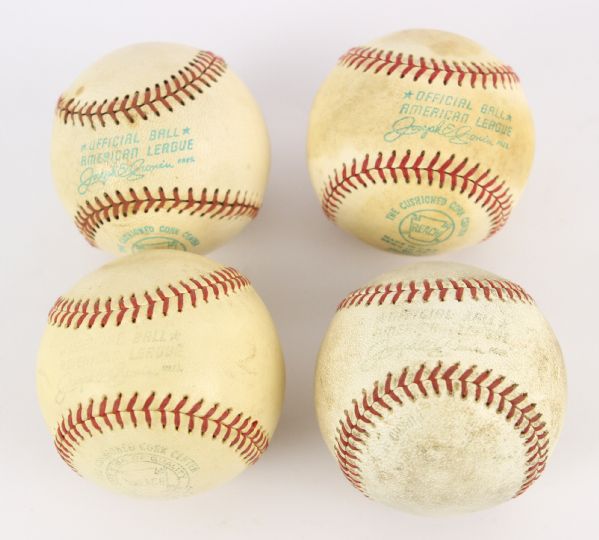 1960-73 circa Game Used OAL Cronin Baseball Collection - Lot of 4 (MEARS LOA)