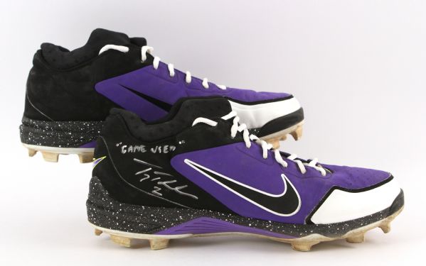 2011 Troy Tulowitzki Colorado Rockies Signed Game Worn Nike Cleats (MEARS LOA/JSA)