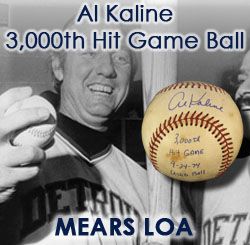 1974 (September 24) Al Kaline Detroit Tigers Signed OAL Cronin Memorial Stadium Game Used Baseball (MEARS LOA/JSA) 3,000th Career Hit Game