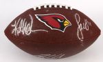 2009 Kurt Warner Larry Fitzgerald Anquan Boldin Arizona Cardinals Signed Football *JSA*