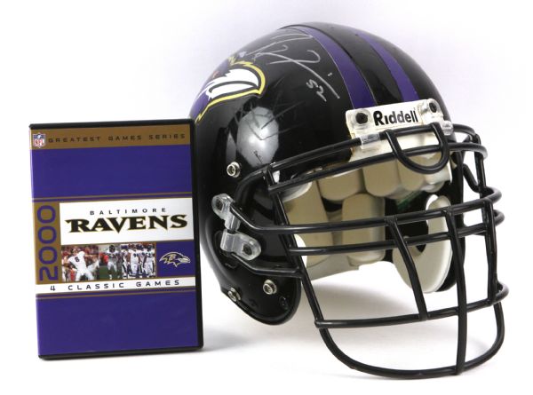 2000 Ray Lewis Baltimore Ravens Signed Playoffs & Super Bowl XXXV Game Worn Helmet (MEARS LOA & PSA/DNA) 