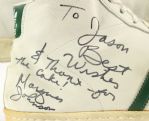 1981 circa Marques Johnson Milwaukee Bucks Signed Game Worn Adidas Sneakers (MEARS LOA/JSA)