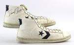 1982-83 Dave Cowens Milwaukee Bucks Signed Game Worn Converse Sneakers (MEARS LOA)
