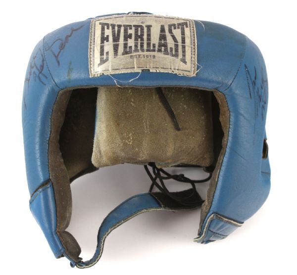 2005-06 circa Arturo Gatti Traing Worn Everlast Headgear Signed by Trainer Buddy McGirt (MEARS LOA)