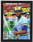 1981 Cecil Cooper Milwaukee Brewers Signed 17"x 22" Framed Baseball Digest Cover Blowup (JSA)