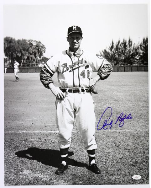 1954-56 Andy Pafko Milwaukee Braves Frank Stanfield Autographed Original 16x20 Hand Developed Photograph (JSA)