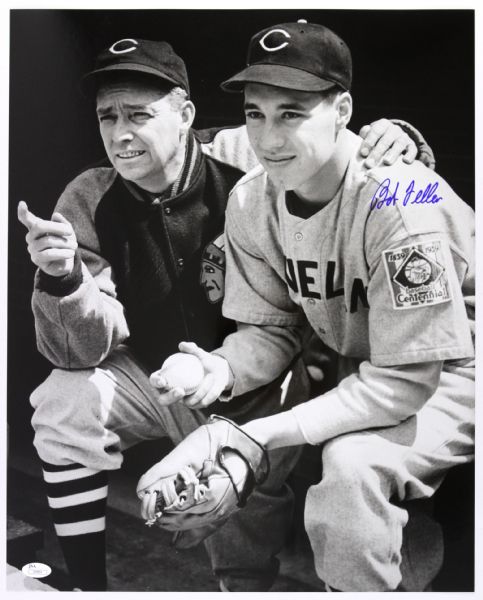 1939 Bob Feller Cleveland Indians “Schooled By The Skipper” Autographed Original 16x20 Hand Developed Photo (JSA)