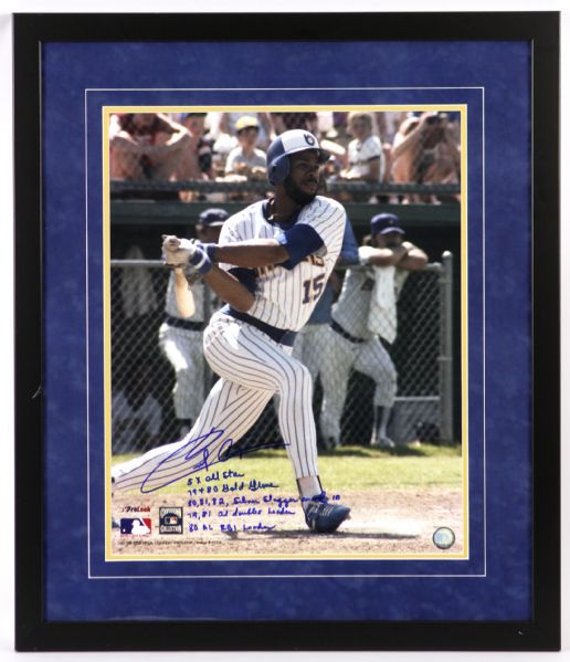 2008 Cecil Cooper Milwaukee Brewers Signed & Inscribed 24" x 28" Framed Photo (JSA)