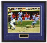 1982 Ted Simmons Milwaukee Brewers Signed 26" x 28" Framed World Series Photo (JSA)