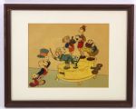 1950's Mickey Mouse Pinocchio Jiminy Cricket Framed Sketch & Animation Cell Collection (From the Collection of Penny Marshall)