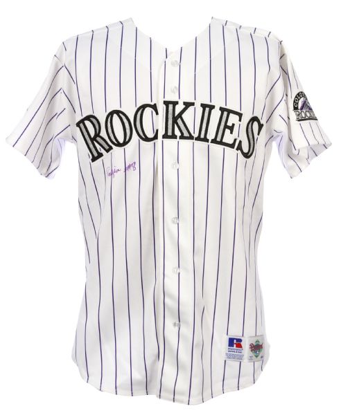 1993 Roberto Mejia Colorado Rockies Signed Game Worn Home Jersey (MEARS LOA/JSA) Inaugural Season