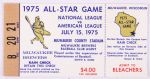 1975 All Star Game Milwaukee County Stadium Ticket Stub